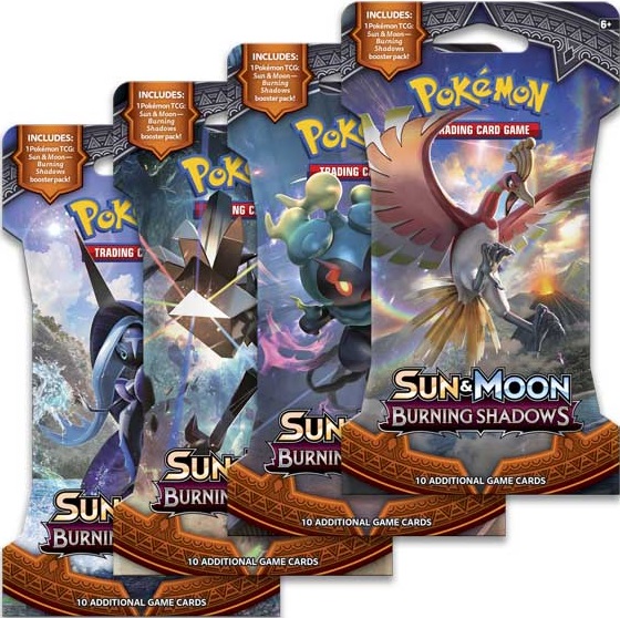 Pokemom Sealed carton of burning shadows sleeved blisters. 24 packs hotsell in a box.